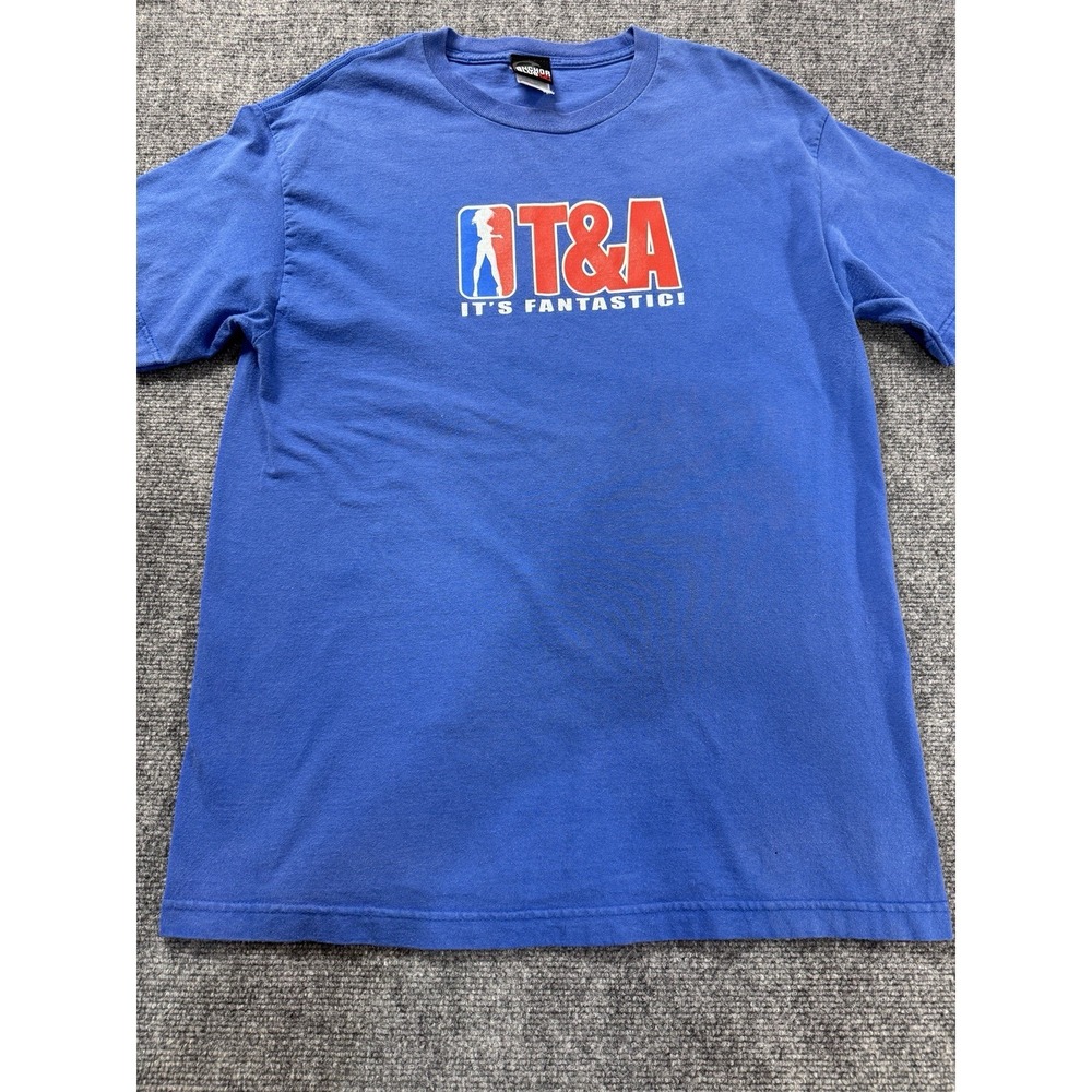 Vintage T & A  It's fantastic! T-Shirt Mens L Anchor Blue Y2K